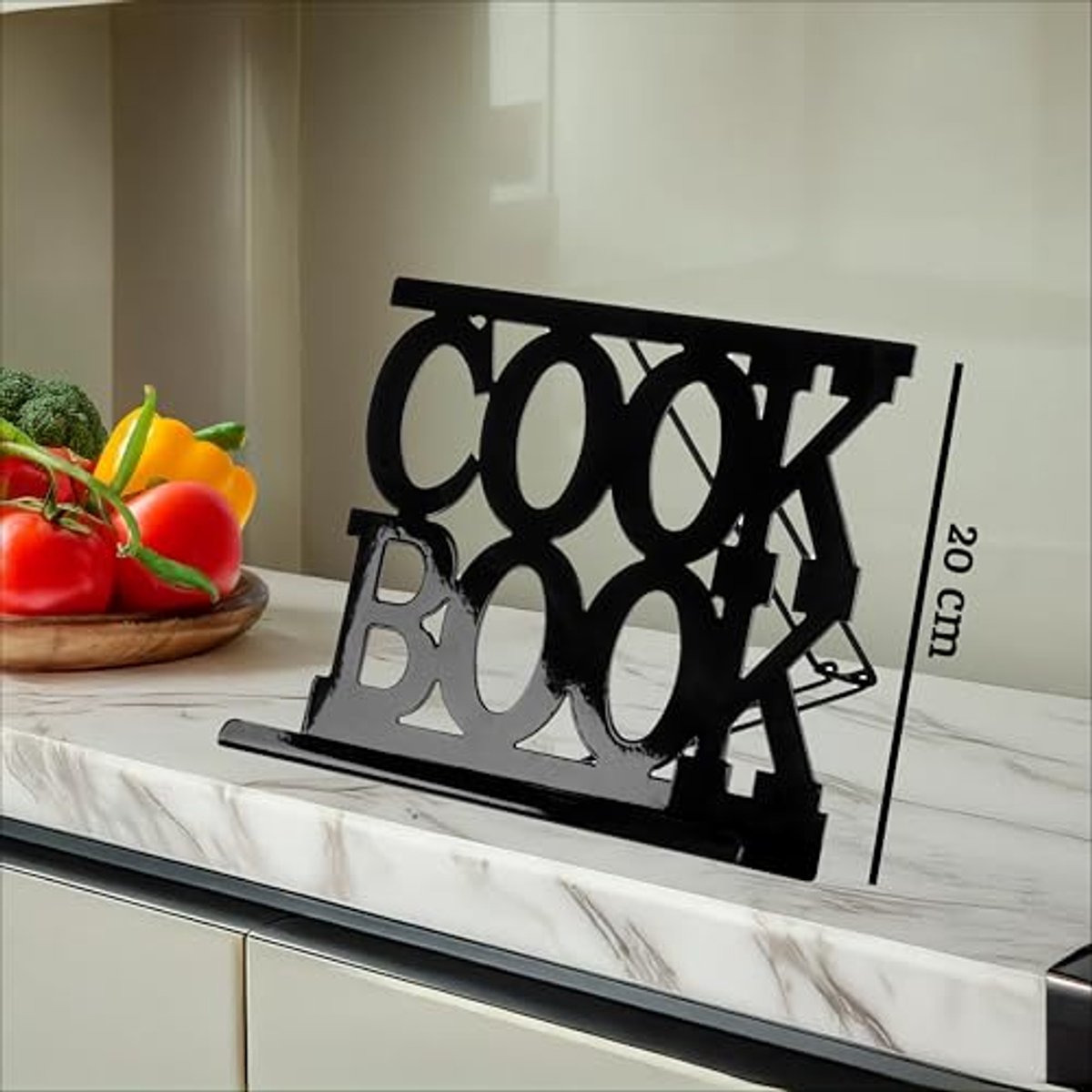Kookboek Stand Zwart voor Keuken