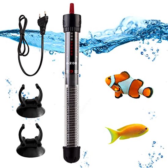 Titanium aquariumverwarming, 500 W, instelbare temperatuur aquarium, verwarmingselement met digitale led-thermostaat, snel opwarmen, geschikt voor aquaria van 300 l ~ 400 l