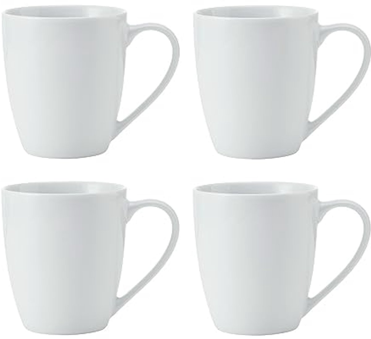 Porseleinen Mok Set 4st, 380ml, Cadeauverpakking, Wit