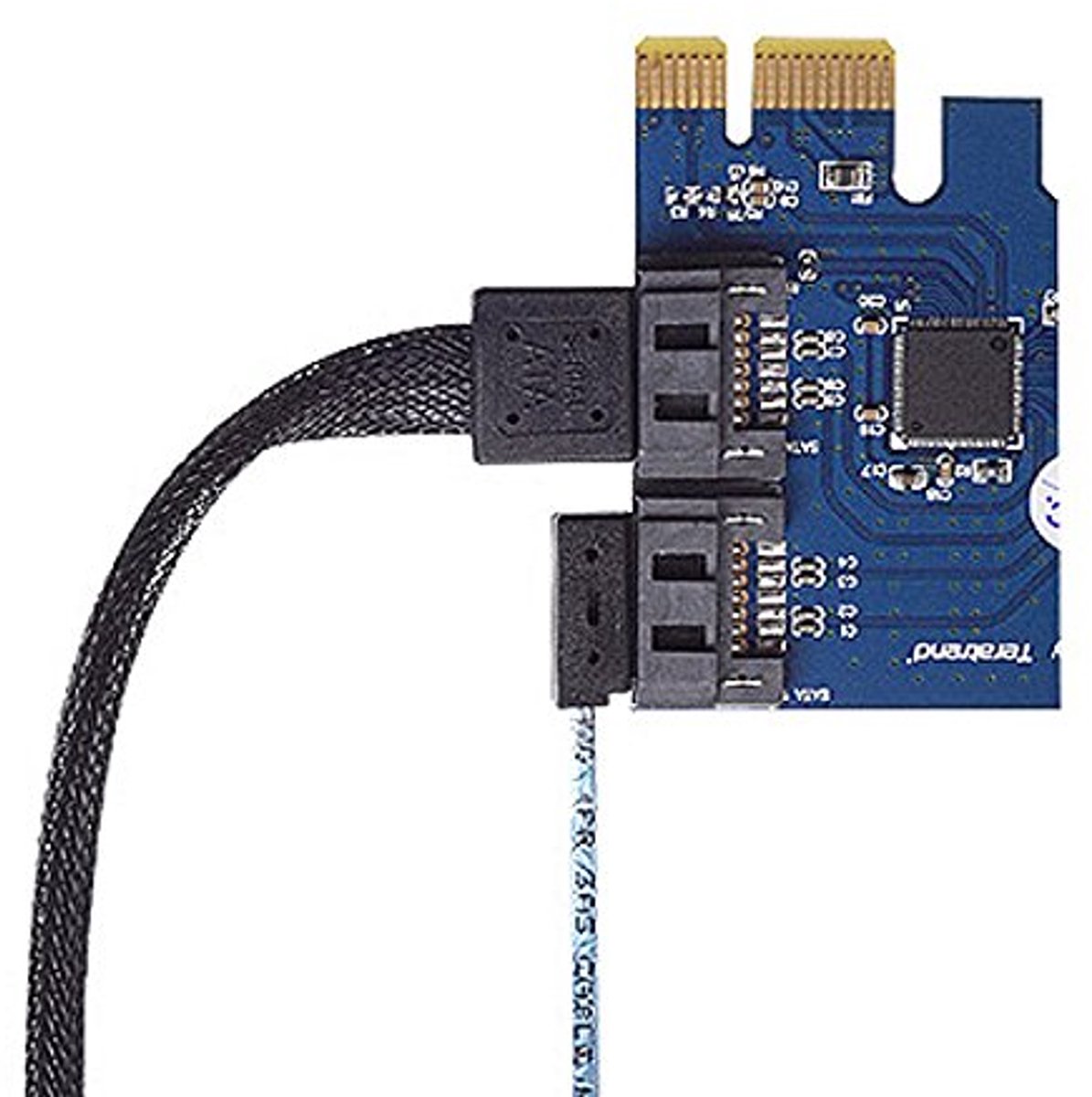 Ultradunne SATA III Kabel 30 cm met 90° Schuine Aansluitingen - Zwart