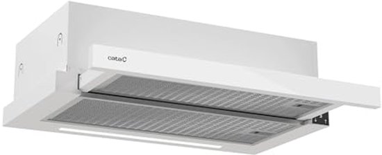 GLOBALO Afzuigkap, inbouwkap voor keuken, platte ventilator, vetfilter, onderbouwkap met verlichting, inbouwbreedte 80 cm, 4 standen, gelakt staal, Agendero 80.2 zwart, zwart