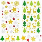 Autocollants De Noël à Paillettes - Lot De 1000 (500 Sapins + 500 Bonnets) - Pour Décorations Et Cadeaux
