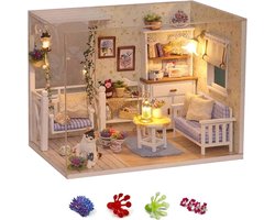 Miniature house voor bouwen - DIY modelbouw kits - cadeaus voor jongens, meisjes en volwassenen - geschikt voor decoreren van kantoren, planken etc.