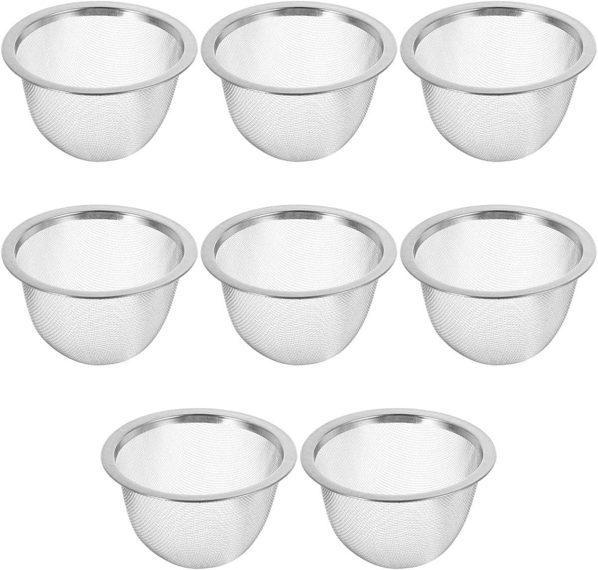 Vervangende theepot zeef - 8pcs roestvrijstalen theezeef voor theemaker - 7.6 x 5cm