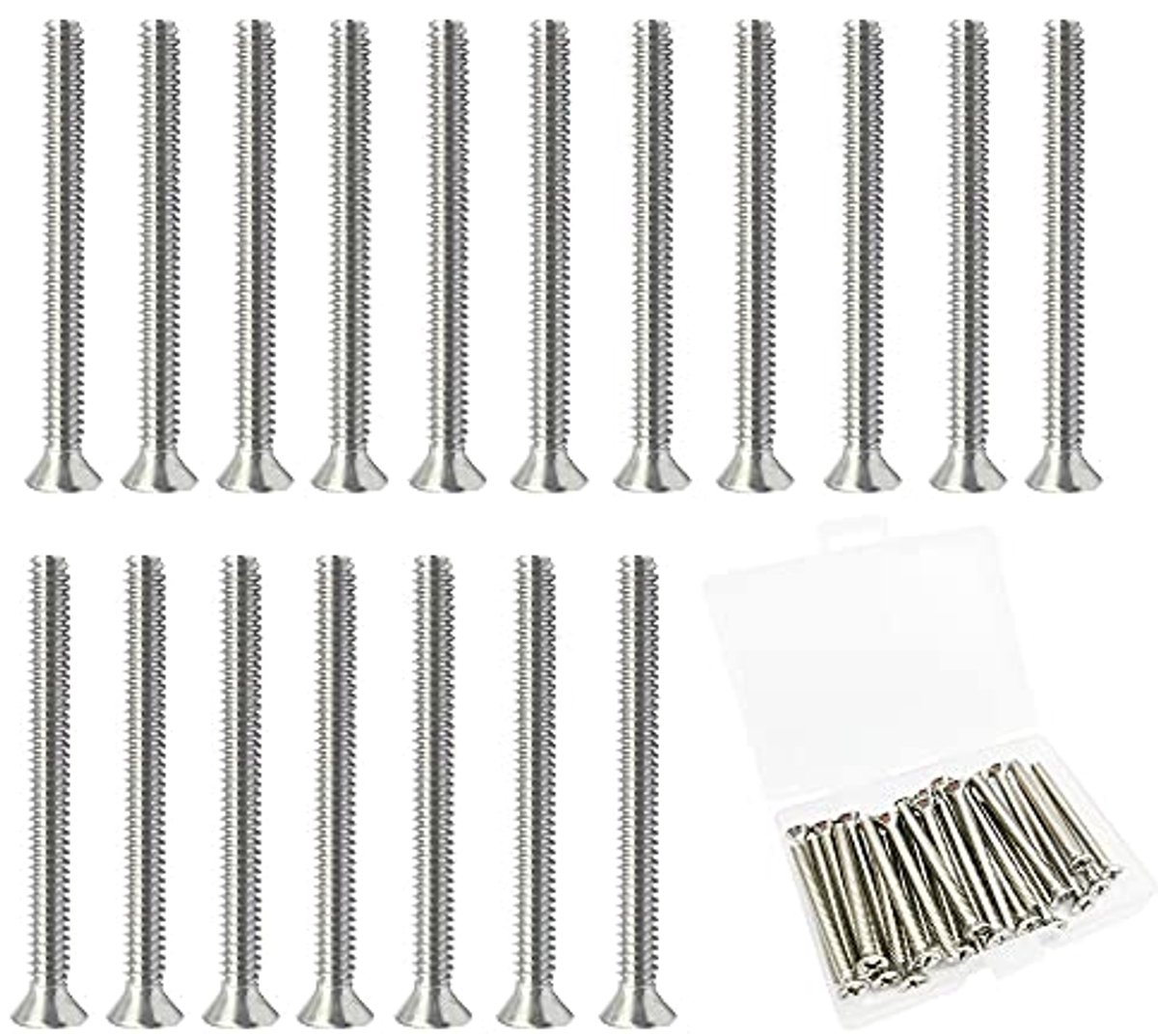 30 Stuks Extra Lange Uitlaat en Apparaat Montage Schroeven 15-70 x 32 X 1-1/2 Inch RVS Pan Head Machine Schroeven