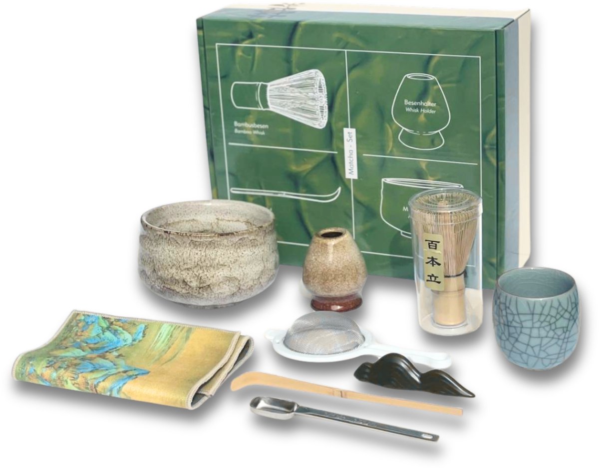 Matcha Set 9-delig - Matcha Kom - Matcha Klopper - Matcha lepel - Accessoires