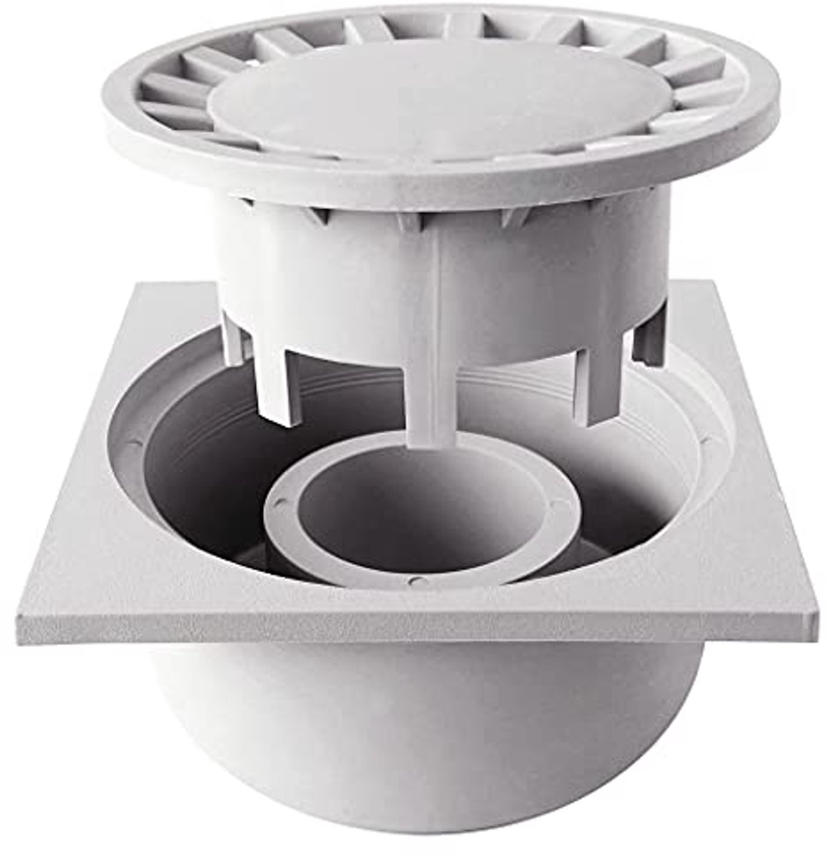 Sifonische verticale afvoer voor terras PVC met afneembaar rooster 15 x 15 cm