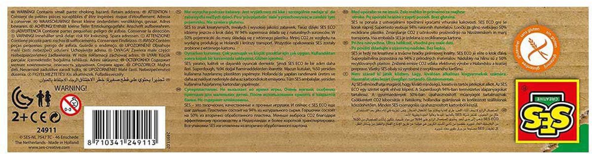 SES Creative - Eco Klei - Basiskleuren (4x90g) - Vegan en Glutenvrij - Herbruikbaar - Uitwasbaar - Vanaf 2 jaar — afbeelding 7