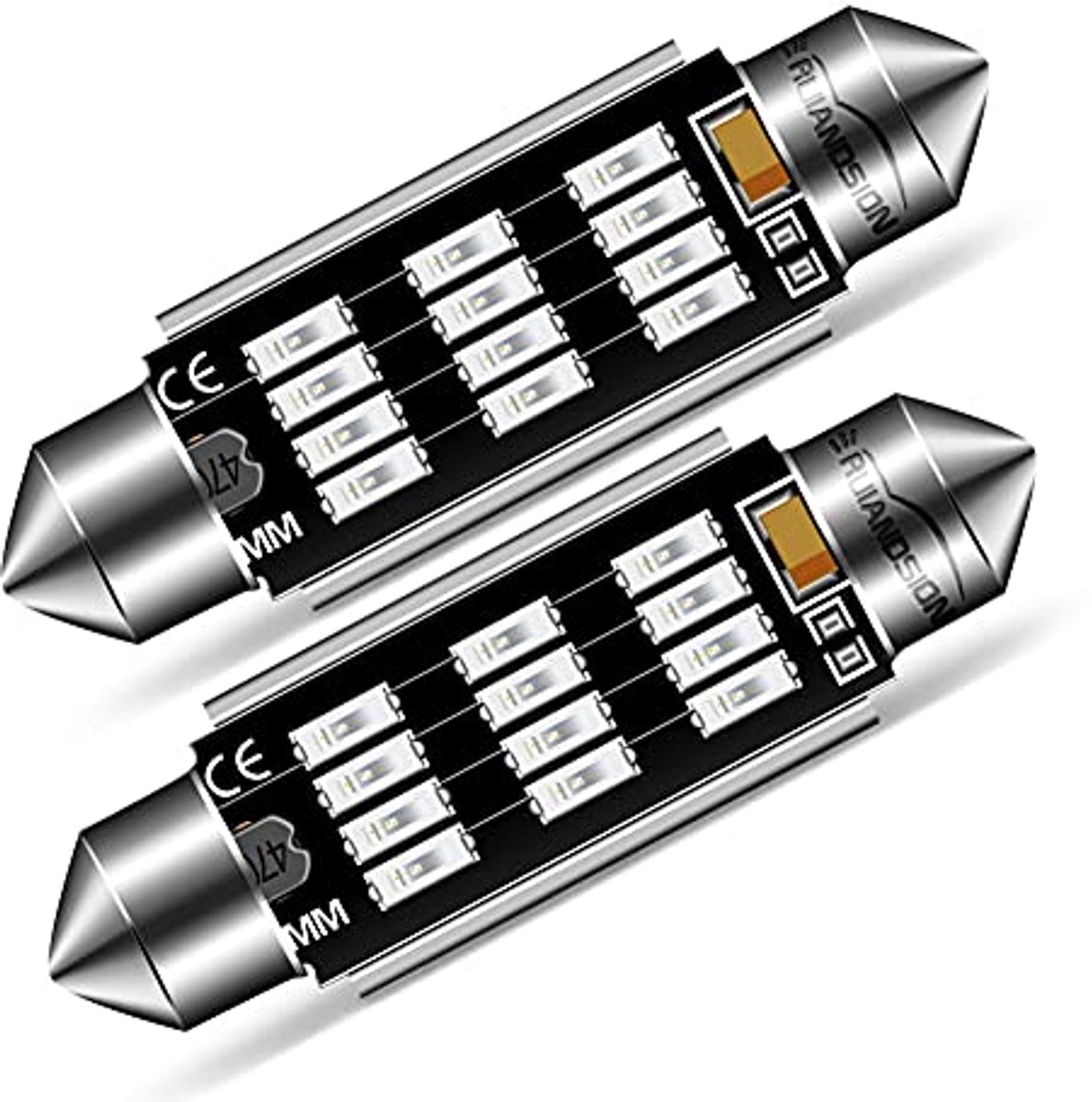 LED Auto Dome Licht 41MM Blauw Festoon Canbus Foutloos 480lm 2.5W 2PCS