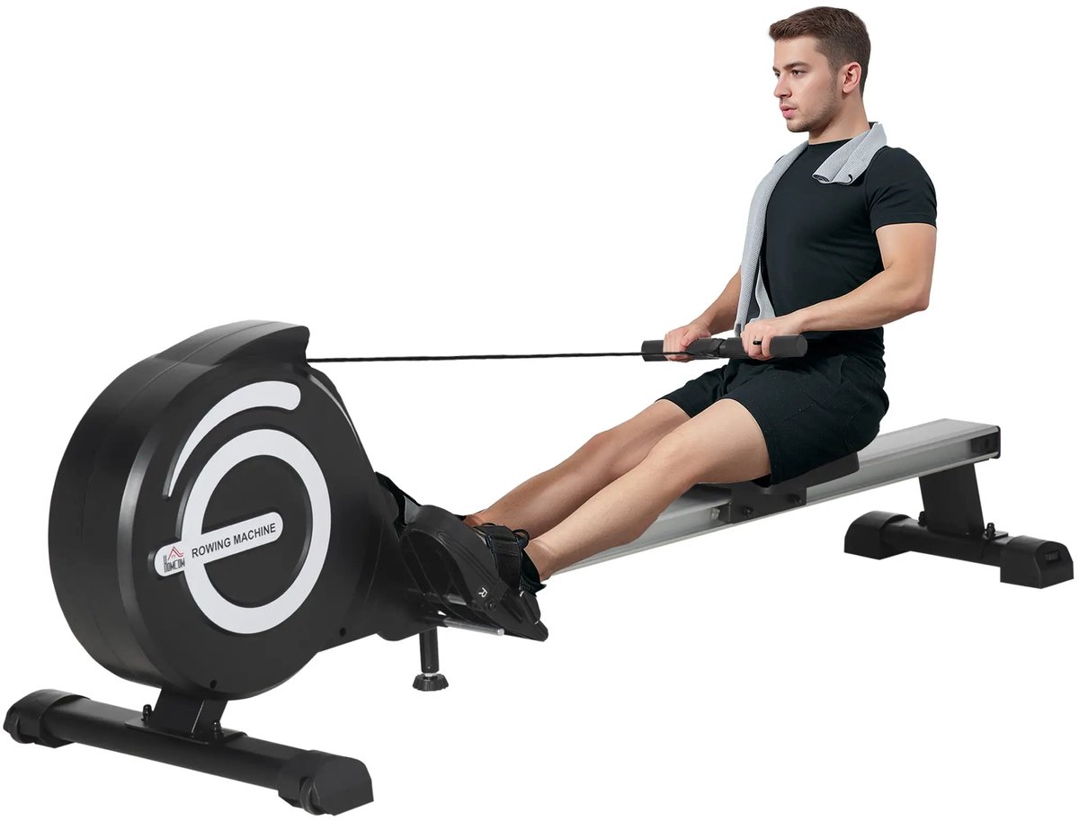 Roeitrainer - Roeimachine - Roeiapparaat - Roeitrainers - Crosstrainer - Inklapbaar - 120 kg - 8 Weerstandniveaus - Zwart - Roeitrainer - €298,95