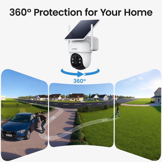 AOSU SolarCam D1 Classic Kit - 2 Beveiligingscamera's met 2K Resolutie - 360° Zicht & AI Tracking van Merkloos — afbeelding 3