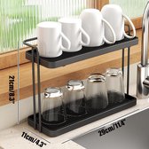Porte-verres - Séchoir à bouteilles - Porte-bouteilles - Porte-bouteilles de lavage - noir