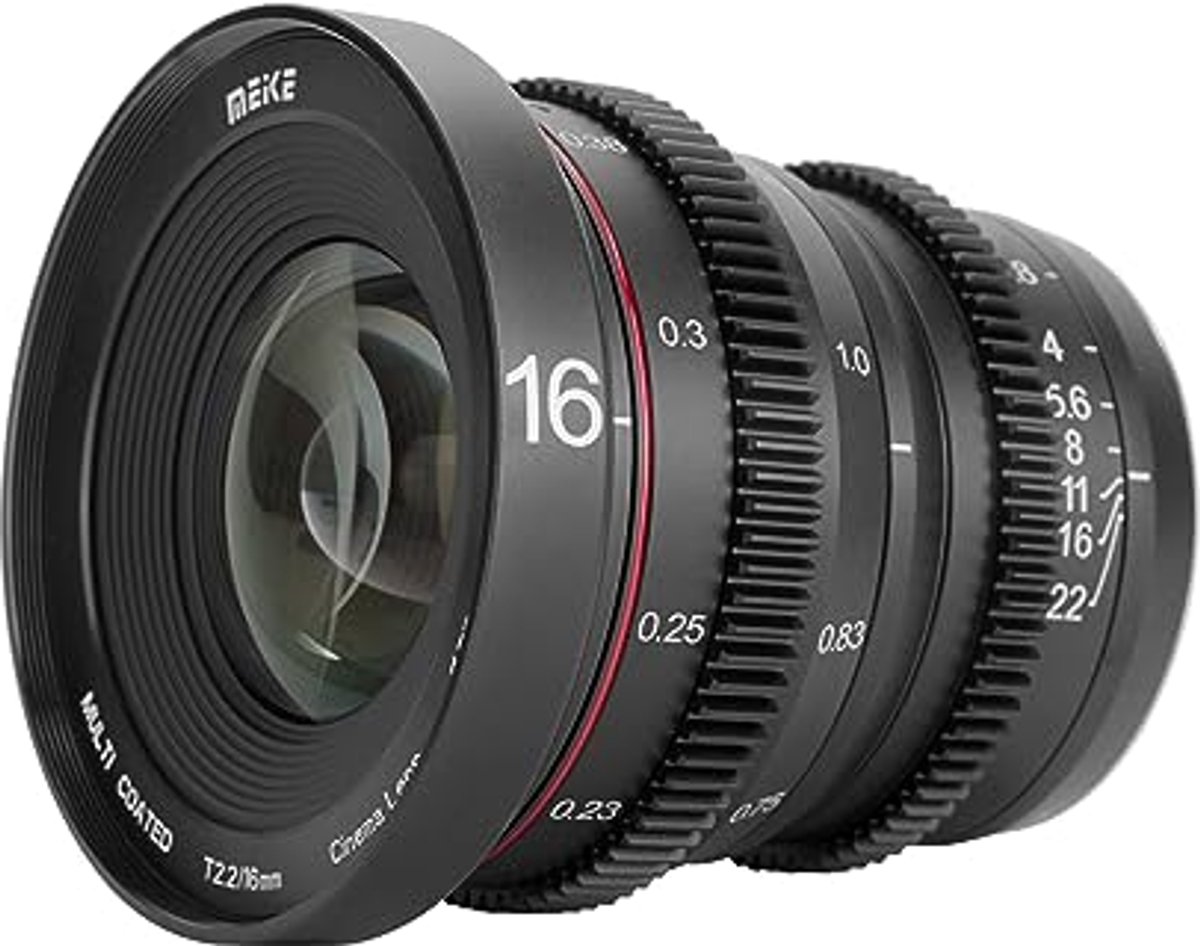 16mm T2.2 Handmatige Groothoek Prime Cinema Lens voor M43 en Cinema Camera's