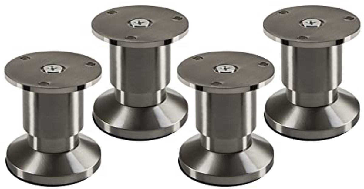 Verstelbare Meubelpoten - 4 Stuks - Geborsteld RVS-look - Belastbaar tot 250 kg