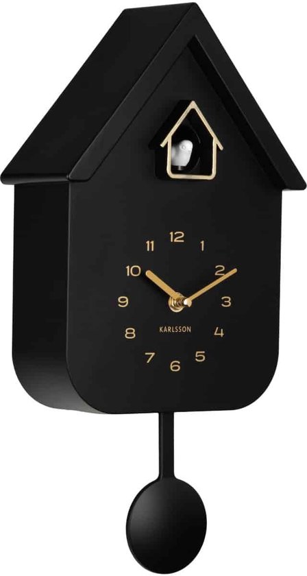 Karlsson Horloge Murale Solo Color Cuckoo - Noir - 6x21,5x41cm - Plastique - Horloge Murale - Moderne