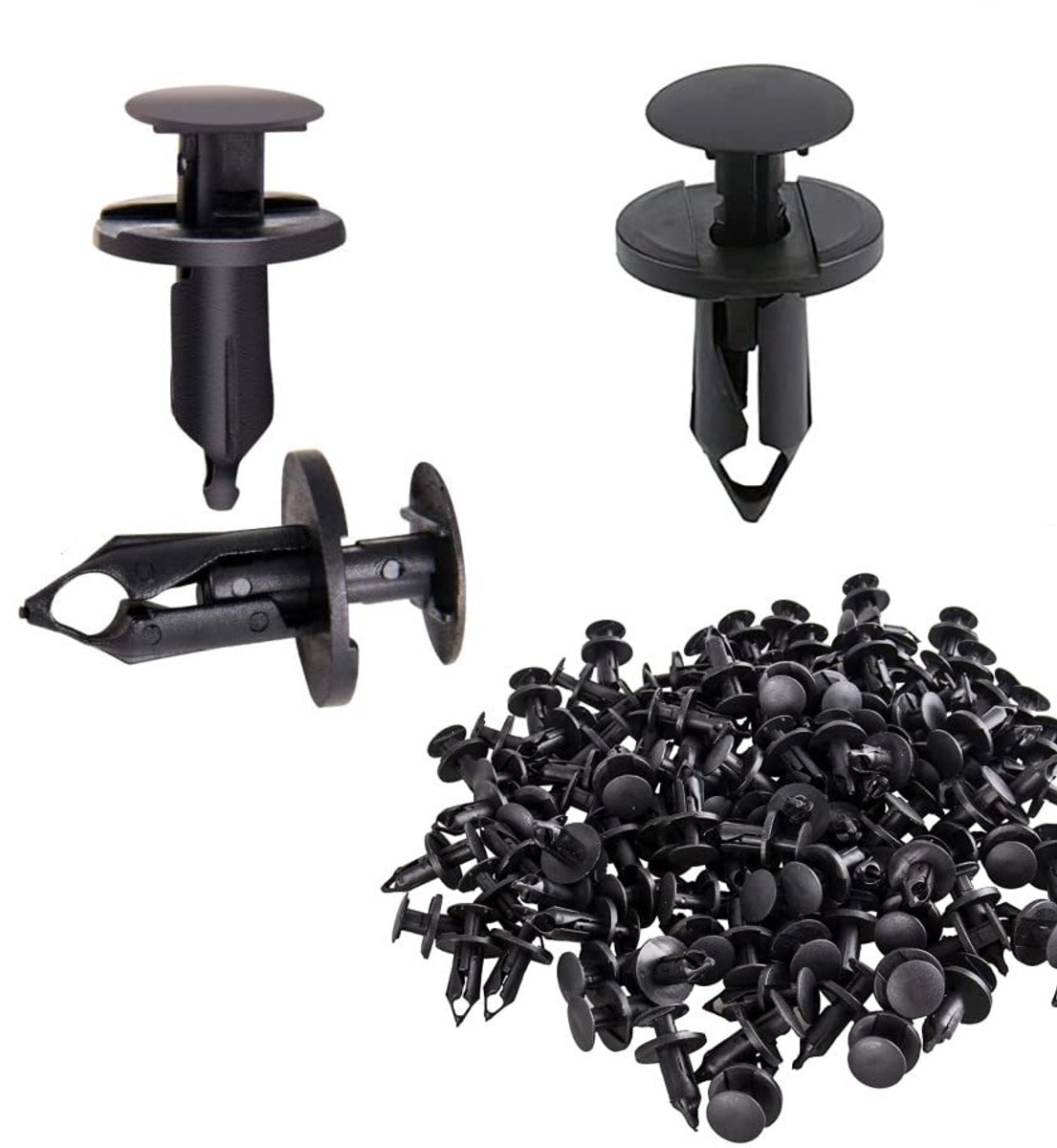 Pack van 120 plastic rivets - auto carrosserie rivets - bumper clips - universele bevestigingsclips - body pin - plastic fixing clips.