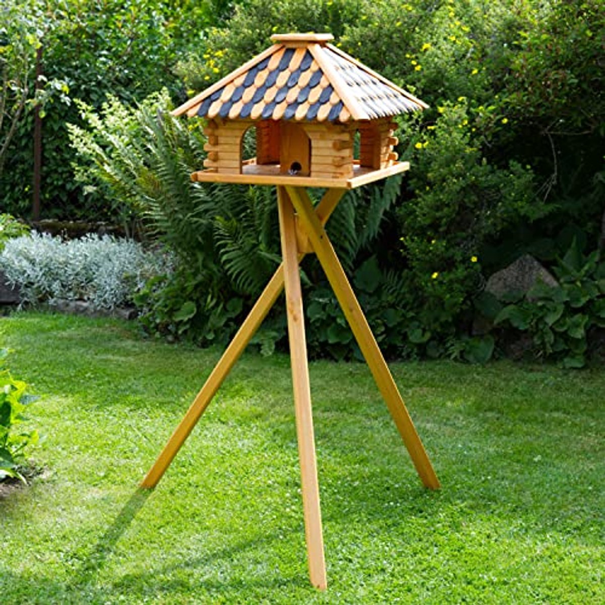 Vogelhuisje met Standaard en Zonne-energie Verlichting - Duurzaam Voedervogelhuis voor de Tuin