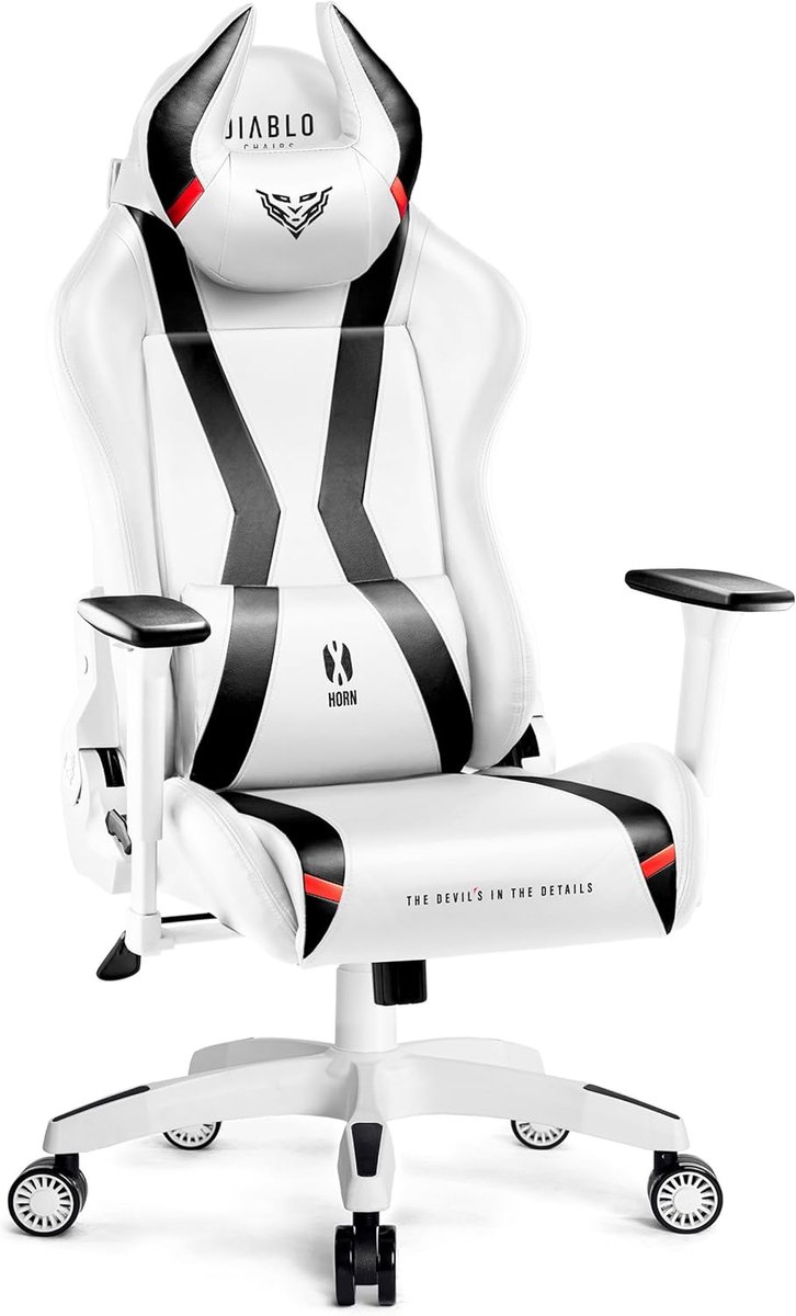 DIABLO CHAIRS - Gaming stoel X-Horn 2.0 Bureaustoel verstelbaar - King Size - Wit