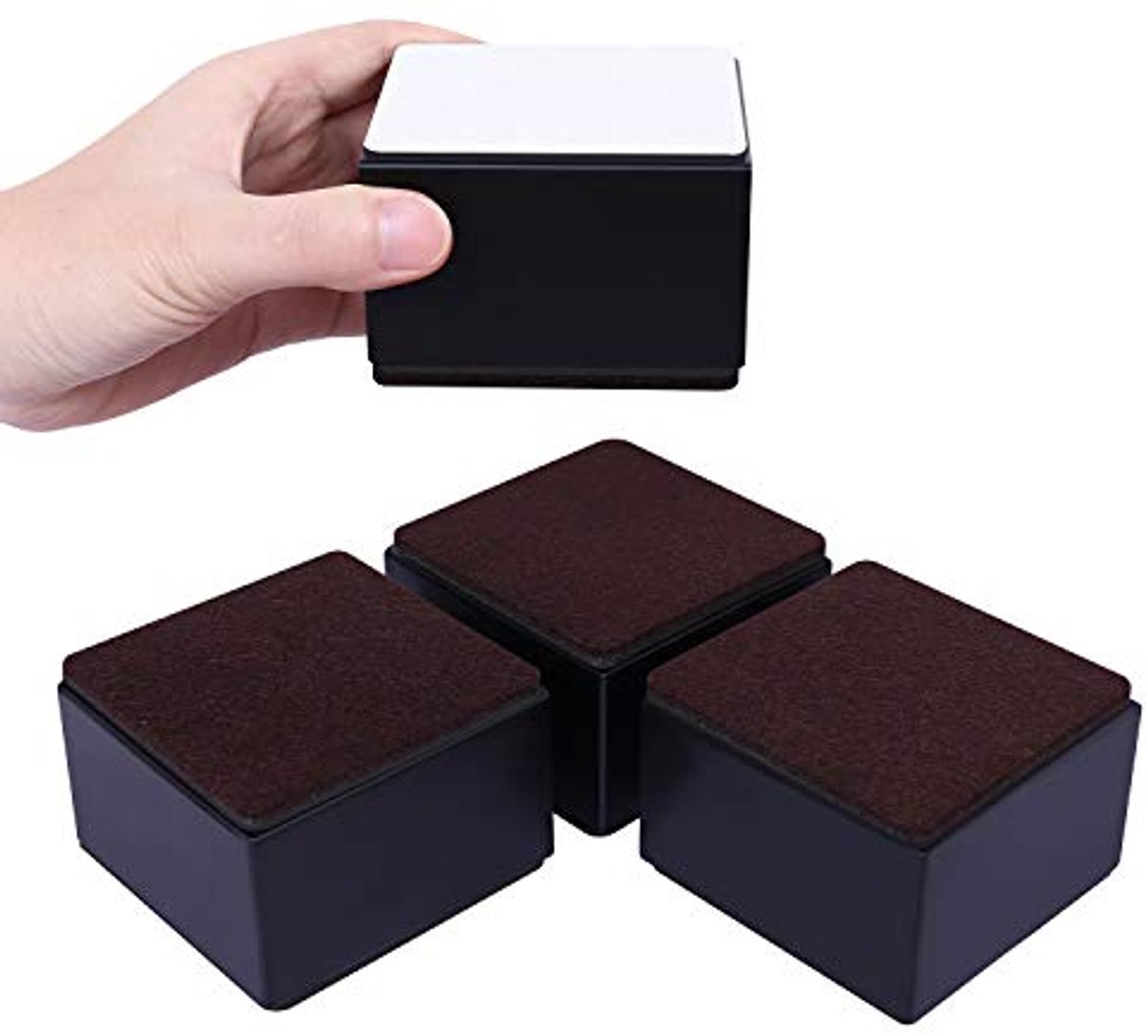 Image of 5 cm liftmeubelverhogers - Zwaar belastbare koolstofstalen bedverhogers voor meer opbergruimte