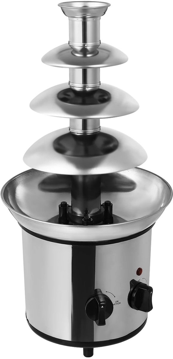 lynly - 4-laags roestvrijstalen chocoladefontein fondue - chocolade fontein - chocoladefonteinen - chocoladefondue Machine 1,8L