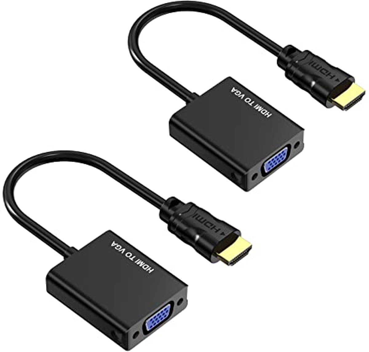 HDMI naar VGA-adapter - 2 stuks, Converter voor computer en projector