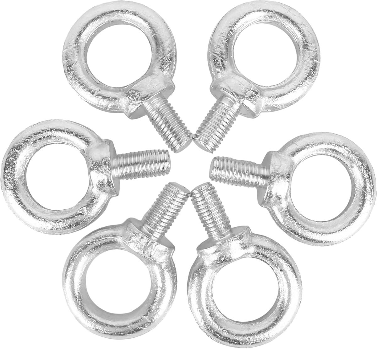 Pack van 6 M12 Ring Schroeven - RVS Oogschroeven - Oogschroeven 340 kg - Ringbout - Ringmoer - M12 Ronde Oogschroef voor Bevestiging en Ophangen