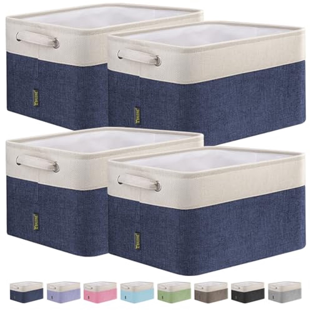4 Stuks Stoffen Opbergbakken - Decoratieve Organizers voor Kast en Plank