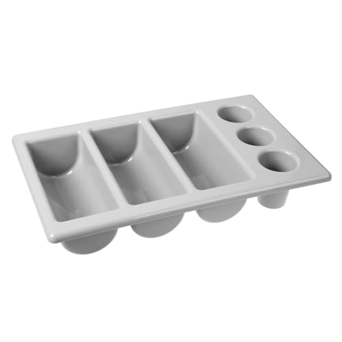 Bestekbak met 3 vakken en 3 kokers - Kunststof, Zwart, Perfect voor Keukenorganisatie
