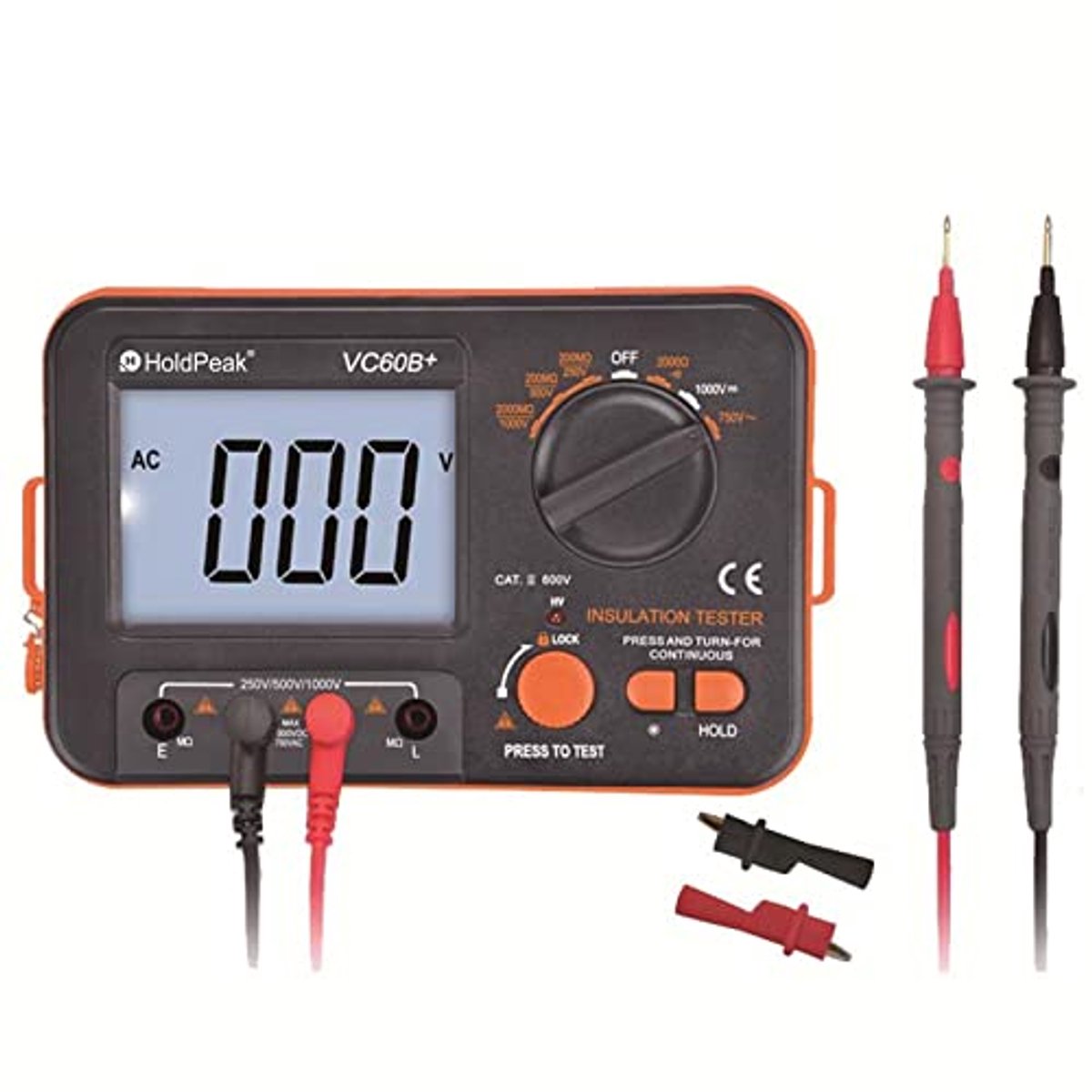 Digitale Isolatieweerstandstester - Hoogspanningsmeter met LCD-display en Gegevensopslag