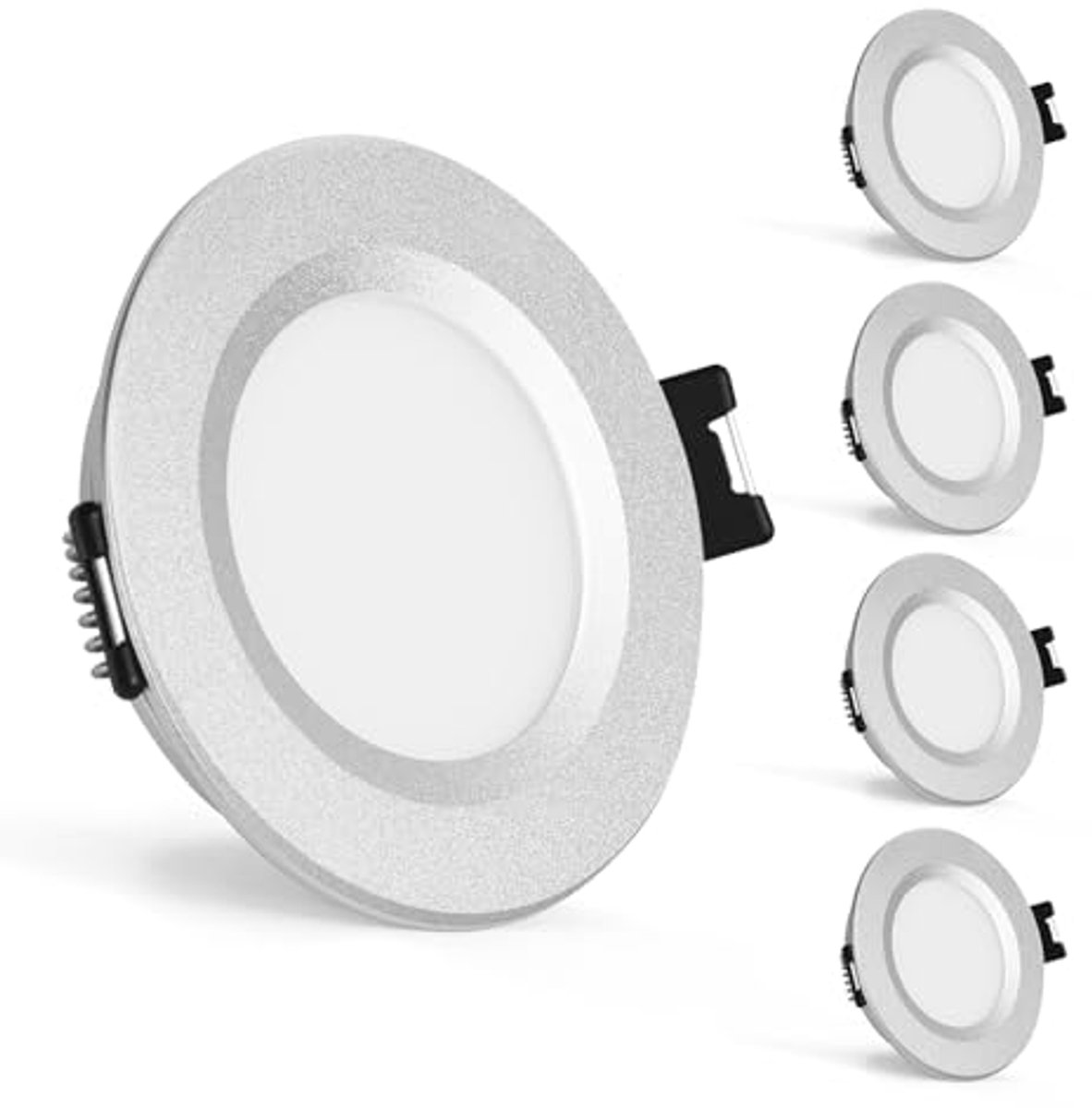 Dimbare LED-spot 12V - 4x Ultradunne Inbouwspots Warmwit 3000K voor Badkamer en Caravan