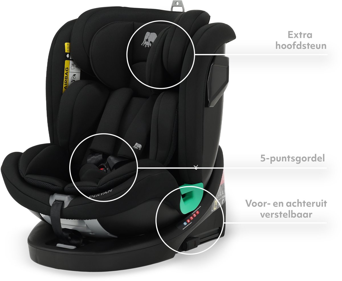 Deryan Colin Luxe Autostoel I-Size - 360° Draaibaar - Isofix - Zwart – foto 3