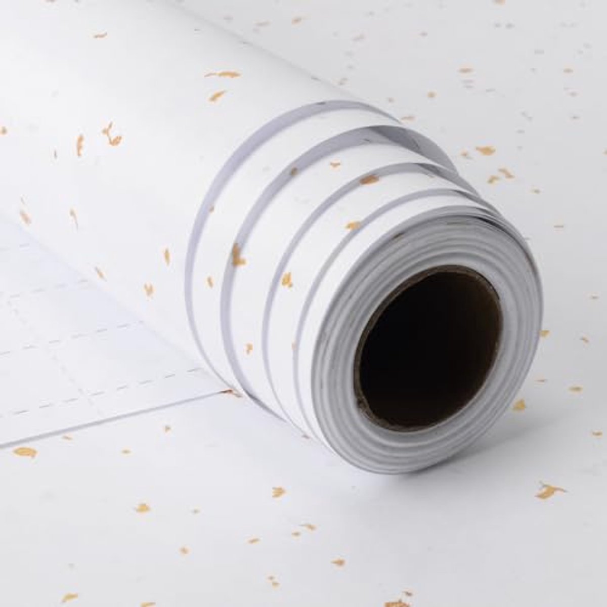 Cadeaupapier wit met goud en zilver, 43 cm x 10 m voor Kerstmis, verjaardagen en bruiloften