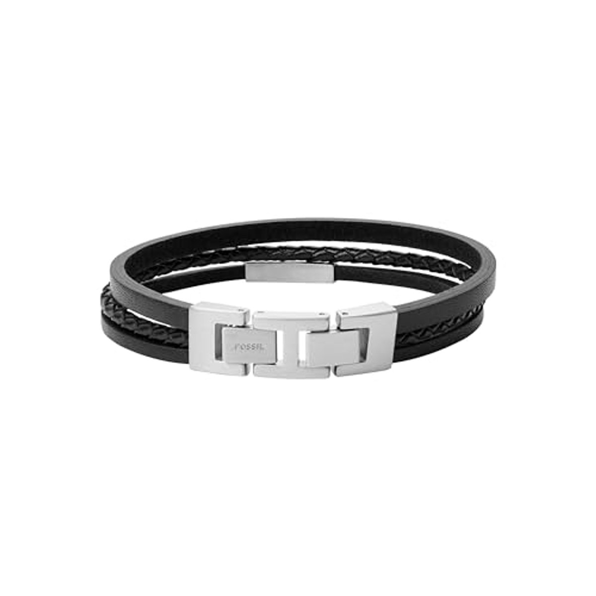 Herenarmband van roestvrij staal of leer met vouwsluiting