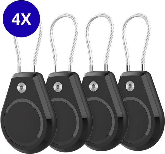 FURTASTIC® Waterdichte AirTag-Sleutelhanger - 4 Stuks - AirTag Houder - Anti-Diefstal ontwerp met Staaldraad - Apple AirTag niet inbegrepen - Tracker accessoires