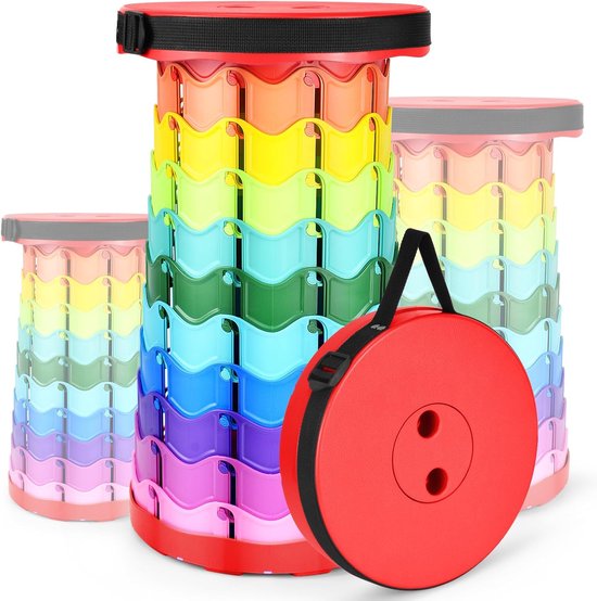 1 stuk - Telescopische kruk voor buiten - Verstelbare regenboog telescopische kruk - Viskruk - Telescopische opvouwbare kruk voor treinwachtrij - Regenboogkleur — afbeelding 4