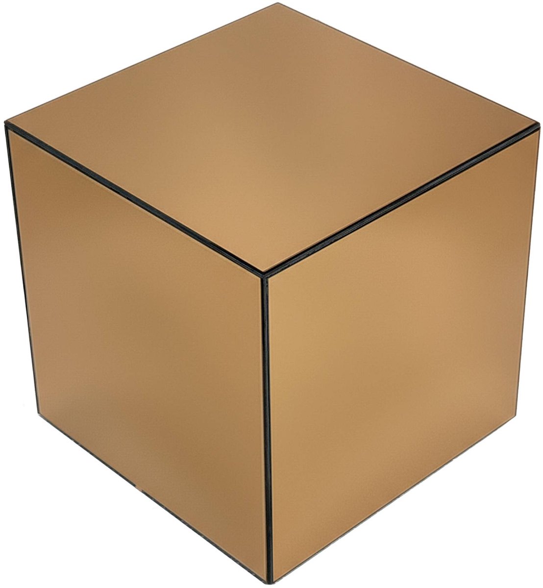 sweeek - Bijzettafel kubus spiegelglas 40cm - mirage