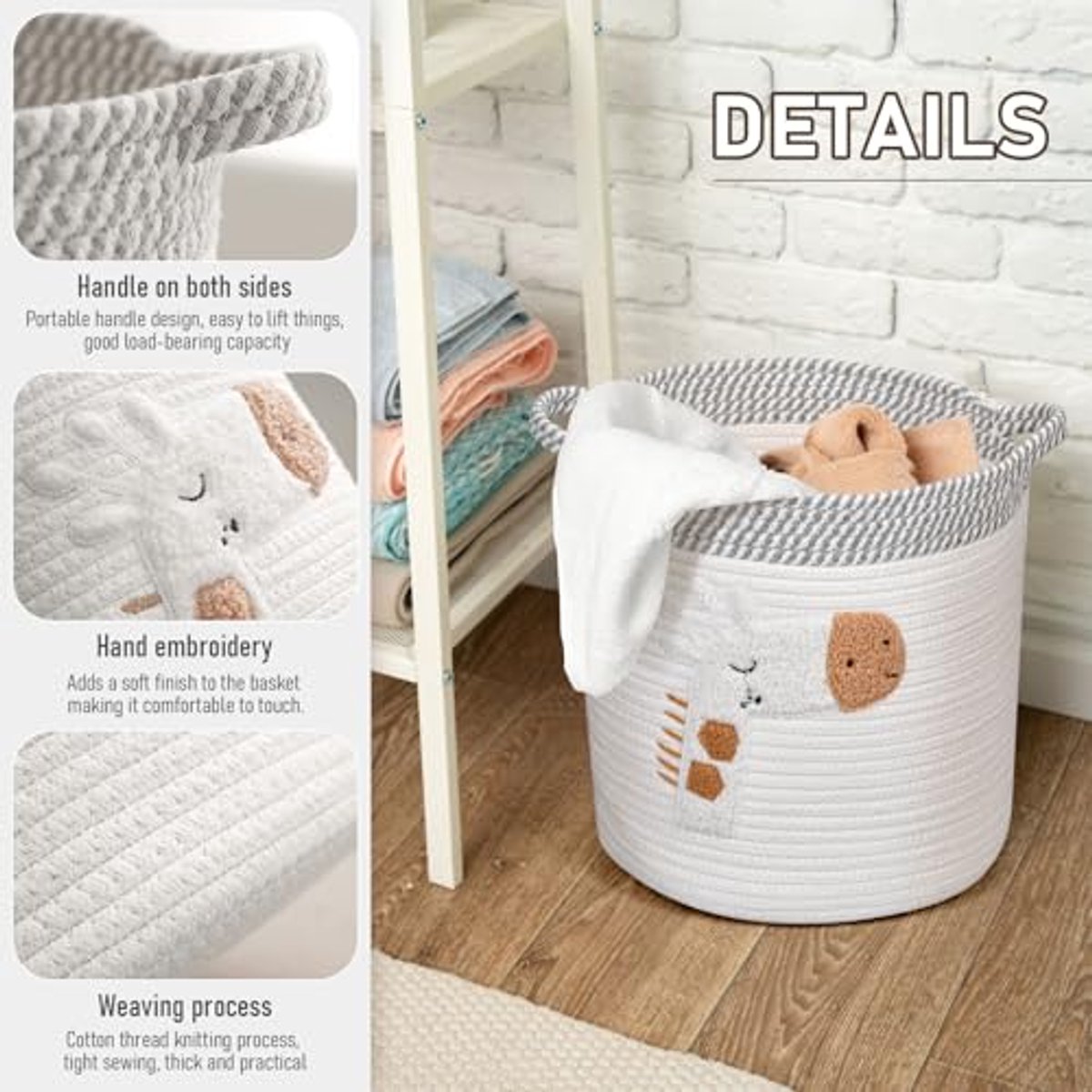 Opbergmand voor kinderen - Praktische ruimtebesparende mand voor speelgoed, luiers en meer - Leuk cadeau voor aanstaande ouders - Organizer voor badkamer en kinderkamer
