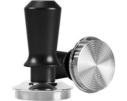 Koffie Saboter, Espresso Tamper, Veerbelaste gekalibreerde stamper met roestvrijstalen basis, 30 lbs constante druk, koffie-accessoires (zwart, 51 mm)