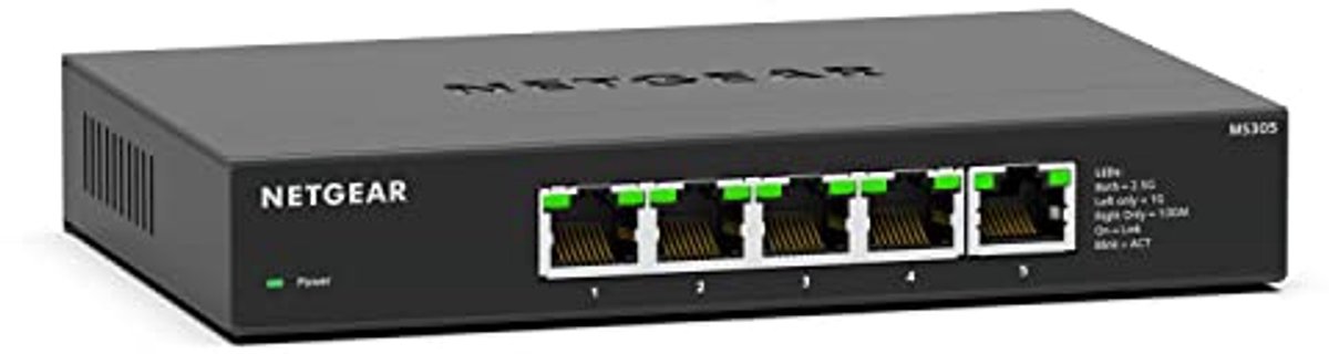 Multi-Gigabit Ethernet Switch 5-Poorten - Desktop of Wandmontage, Met 1G/2.5G Verbindingen