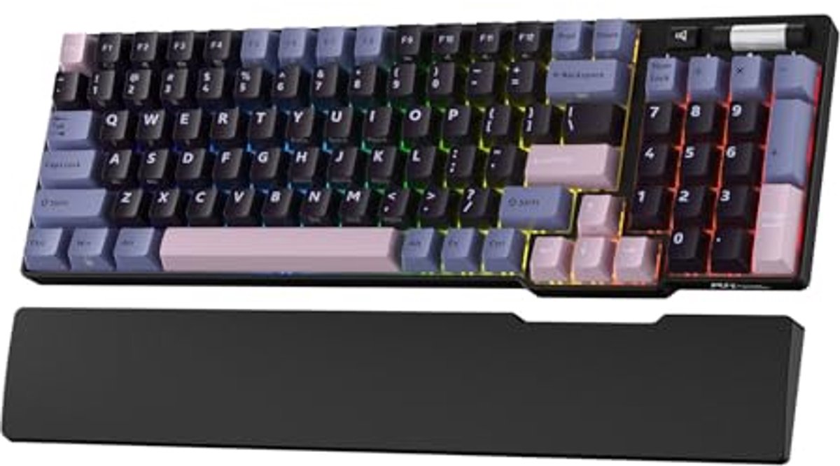 Mechanisch Toetsenbord 96 Toetsen, Draadloos Tri-Modus, BT5.0/2.4G/USB-C, Hot-Swap Compatibel, Tactiele Schakelaar