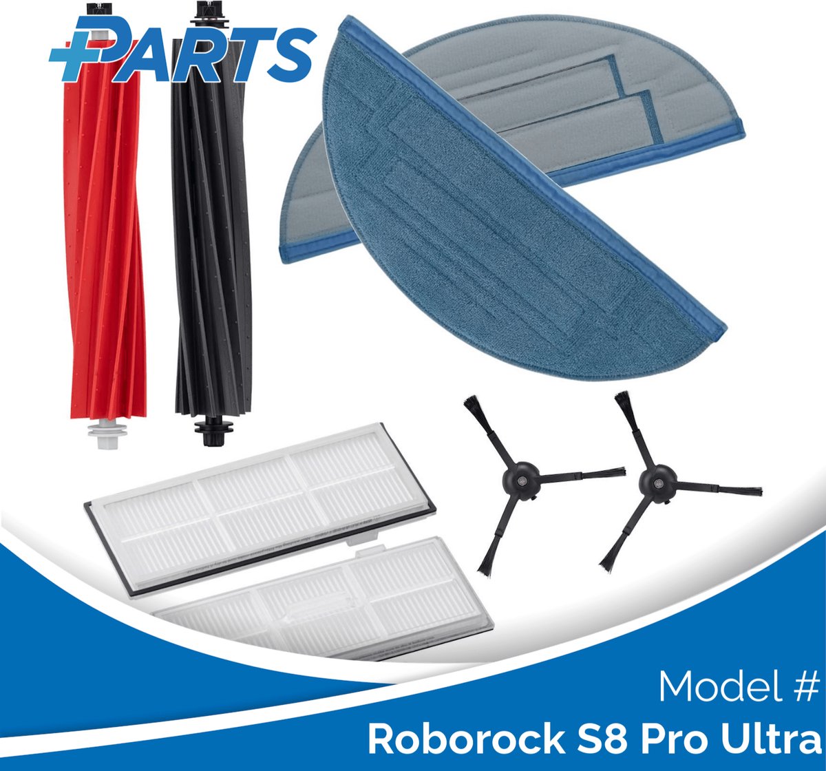Roborock S8 Pro Ultra Onderhoudsset (Plus.Parts® alternatief voor 8.02.0209)