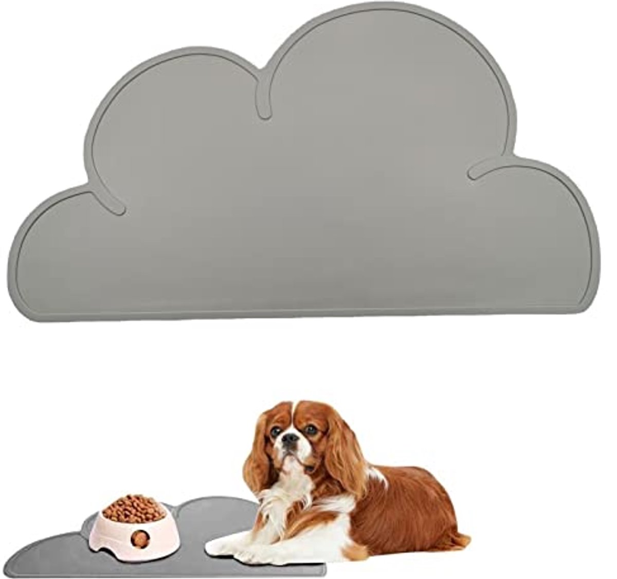 Siliconen Voedingsmat voor Honden en Katten - Anti-slip Dienblad voor Eten - 48 x 27 cm - Grijs