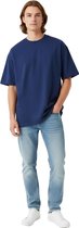 Stiffy Oversized Heren Shirt - Donker Blauw - Katoen - T-shirt - Lang - Zwaar