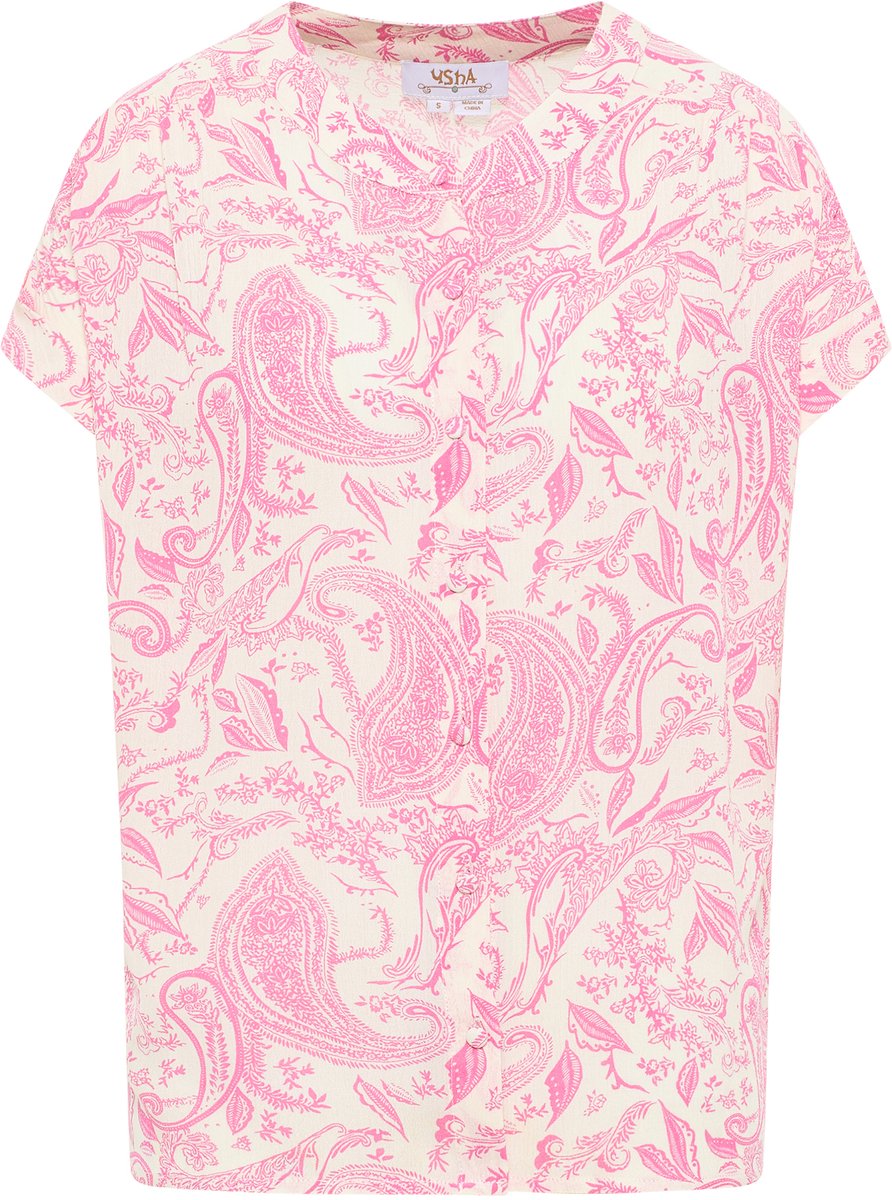 usha blouse met korte mouwen