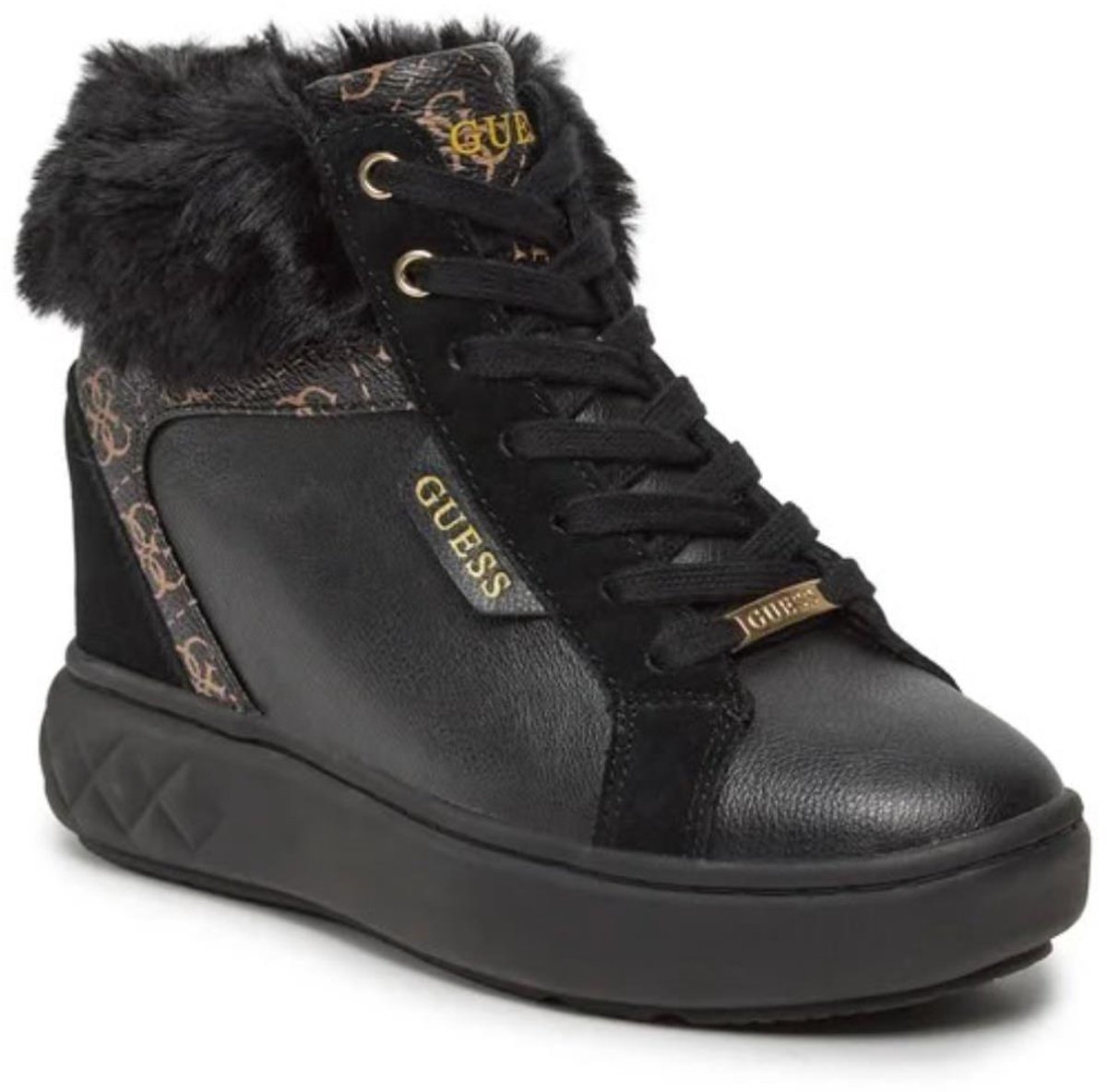 GUESS Dames Sneakers RUKE Met Bont Zwart EU 36 bol