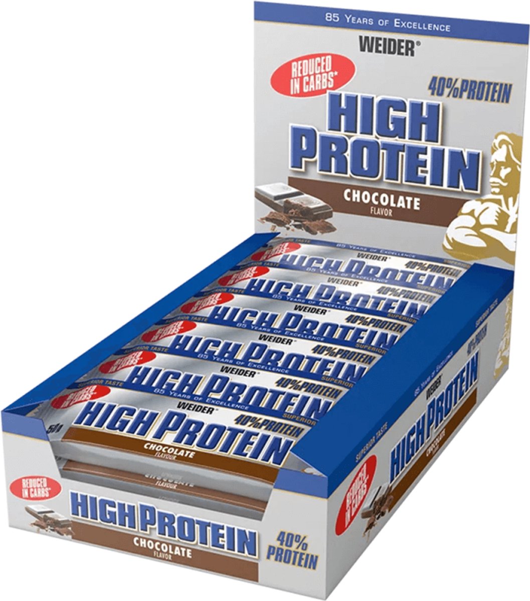 Weider 40% High Protein Bar (24x50g) Chocolate - Repen - Eiwit Repen