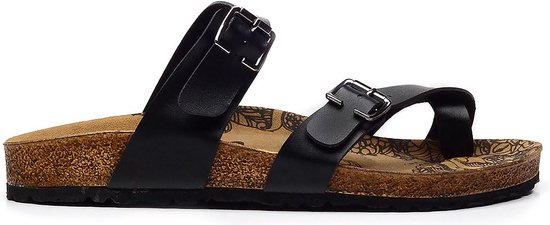 GOBY - Zwart - Slippers - Sandales pour femmes - Haute qualité - Fait main - Taille 40