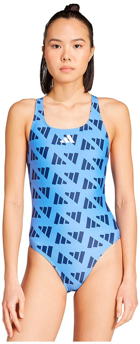 Adidas Logo Graphic V-back Zwemkleding Vrouw Blauw