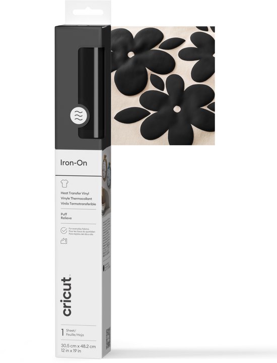 Cricut™ Puff Iron-On Zwart – 30,5 x 48,3 cm
