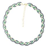 Behave® Schakel ketting blauw groen emaille 42 cm